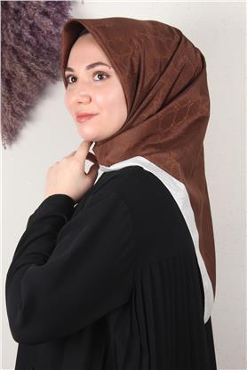 Fashion Monogram Eşarp 8089-8 Çikolata Kahve