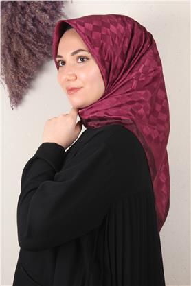 Fashion Monogram Eşarp 8090-1 Fuşya