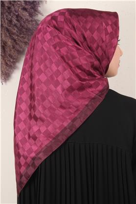 Fashion Monogram Eşarp 8090-1 Fuşya