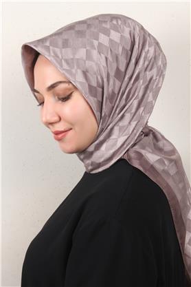 Fashion Monogram Eşarp 8090-11 Koyu Pudra