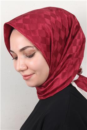 Fashion Monogram Eşarp 8090-16 Bordo