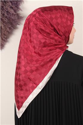 Fashion Monogram Eşarp 8090-16 Bordo