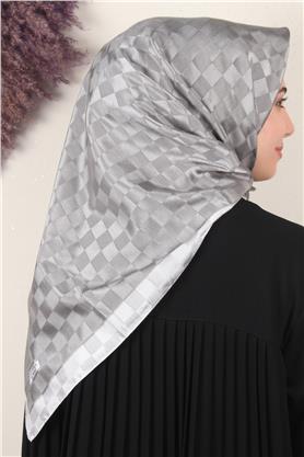 Fashion Monogram Eşarp 8090-17 Gri