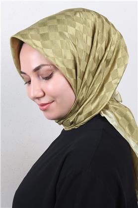 Fashion Monogram Eşarp 8090-2 Fıstık Yeşili