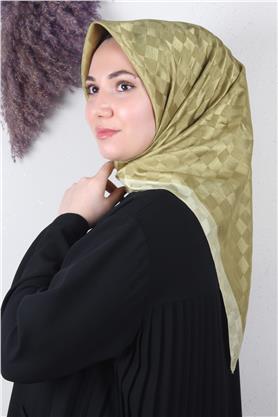 Fashion Monogram Eşarp 8090-2 Fıstık Yeşili