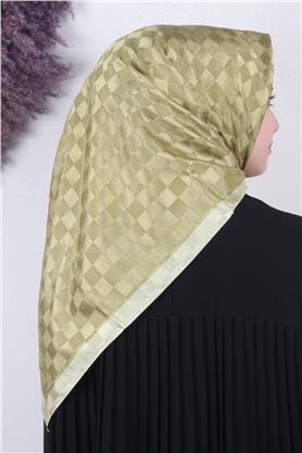 Fashion Monogram Eşarp 8090-2 Fıstık Yeşili