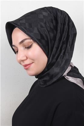 Fashion Monogram Eşarp 8090-22 Siyah