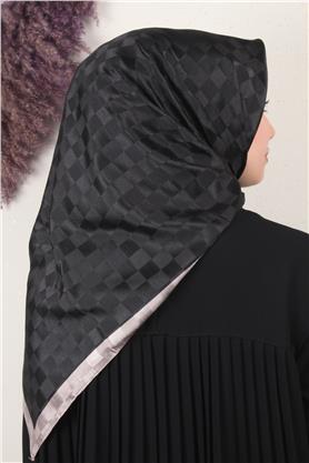 Fashion Monogram Eşarp 8090-22 Siyah