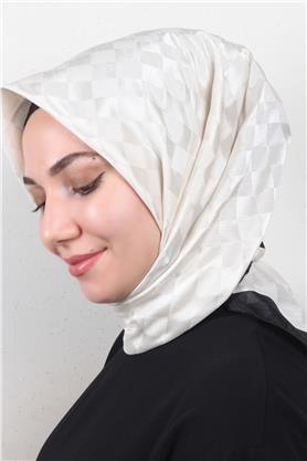 Fashion Monogram Eşarp 8090-23 Ekru