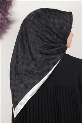 Fashion Monogram Eşarp 8090-24 Siyah