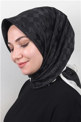 Fashion Monogram Eşarp 8090-24 Siyah