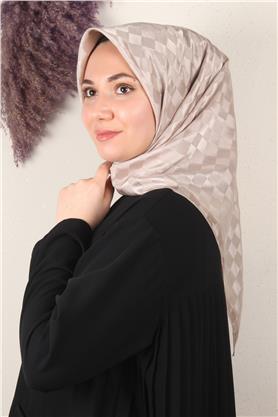 Fashion Monogram Eşarp 8090-3 Bej