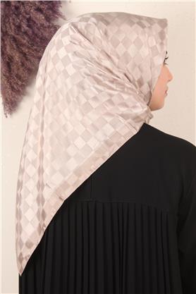 Fashion Monogram Eşarp 8090-3 Bej