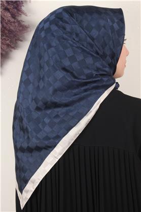 Fashion Monogram Eşarp 8090-8 Lacivert