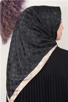 Fashion Monogram Eşarp 8090-9 Siyah