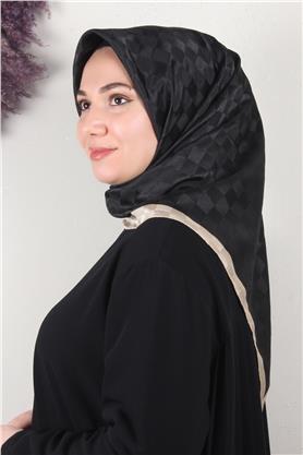 Fashion Monogram Eşarp 8090-9 Siyah