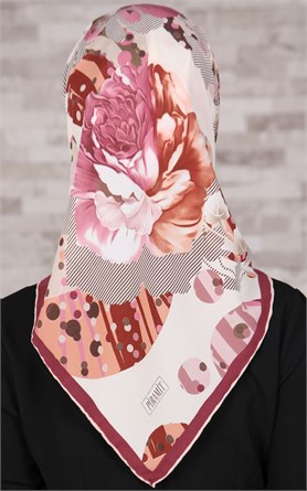 Piramit Krep Eşarp 116-0001-05 Pembe