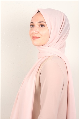 Fiesta Düz Krep Şal 2742-14 Toz Pembe