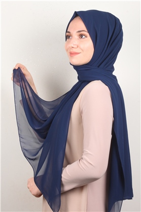 Fiesta Düz Krep Şal 2742-19 Lacivert