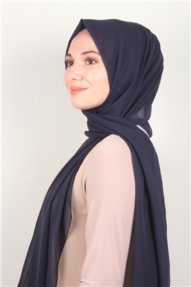 Fiesta Düz Krep Şal 2742-20 Koyu Lacivert