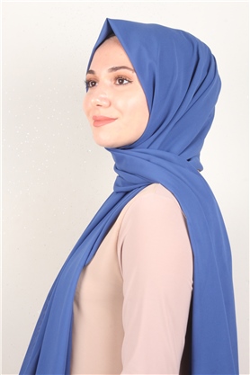 Fiesta Düz Krep Şal 2742-21 İndigo