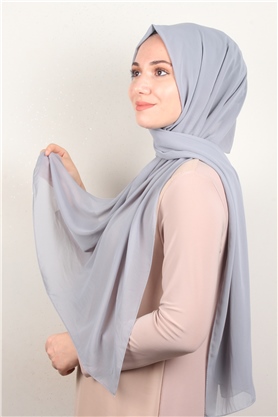 Fiesta Düz Krep Şal 2742-24 Gri