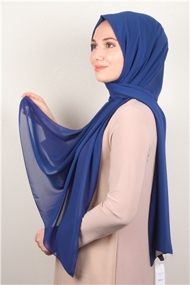 Fiesta Düz Krep Şal 2742-29 Parlement Mavi