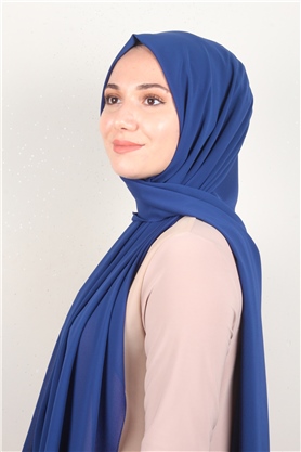 Fiesta Düz Krep Şal 2742-29 Parlement Mavi
