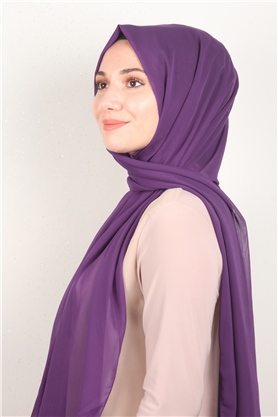 Fiesta Düz Krep Şal 2742-32 İncir Moru