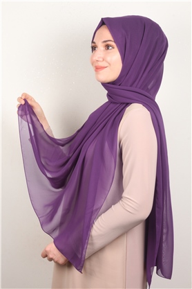 Fiesta Düz Krep Şal 2742-32 İncir Moru