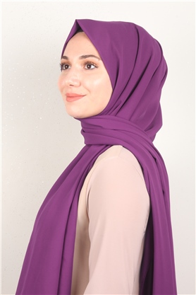 Fiesta Düz Krep Şal 2742-38 Mürdüm