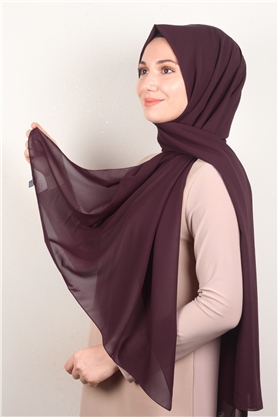 Fiesta Düz Krep Şal 2742-42 Bordo