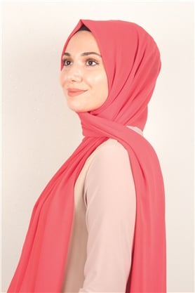 Fiesta Düz Krep Şal 2742-43 Nar Çiçeği