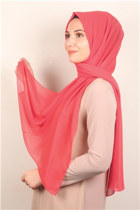 Fiesta Düz Krep Şal 2742-43 Nar Çiçeği