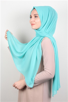 Fiesta Düz Krep Şal 2742-48 Su Yeşili