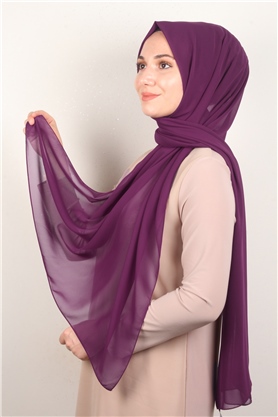 Fiesta Düz Krep Şal 2742-49 Mürdüm