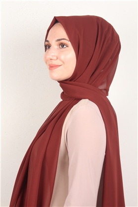 Fiesta Düz Krep Şal 2742-50 Koyu Taba