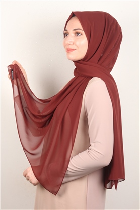 Fiesta Düz Krep Şal 2742-50 Koyu Taba