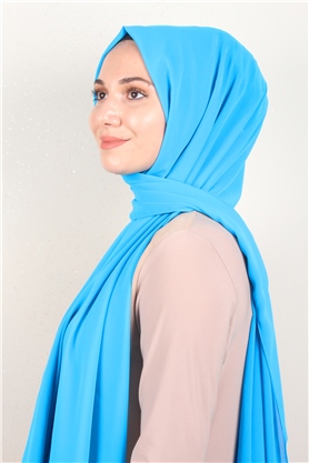 Fiesta Düz Krep Şal 2742-52 Gök Mavisi