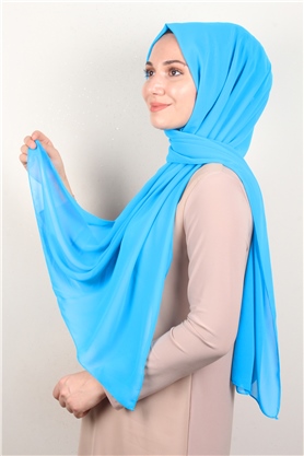 Fiesta Düz Krep Şal 2742-52 Gök Mavisi