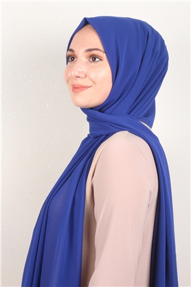 Fiesta Düz Krep Şal 2742-55 Saks Mavisi