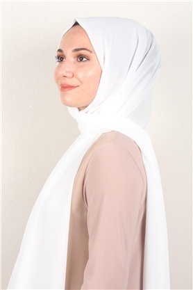 Fiesta Düz Krep Şal 2742-57 Beyaz