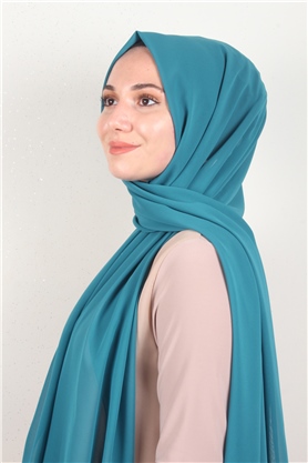 Fiesta Düz Krep Şal 2742-59 Turkuaz