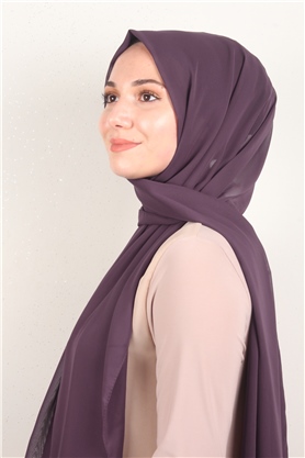 Fiesta Düz Krep Şal 2742-62 Koyu Mürdüm