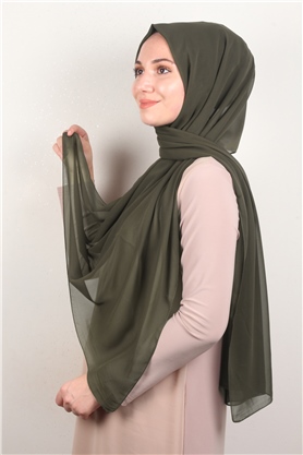Fiesta Düz Krep Şal 2742-64 Asker Yeşili