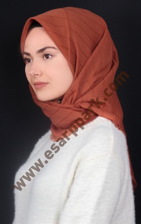 Fileli Coton Eşarp 1710-2