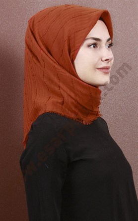 Fileli Coton Eşarp 1733-11