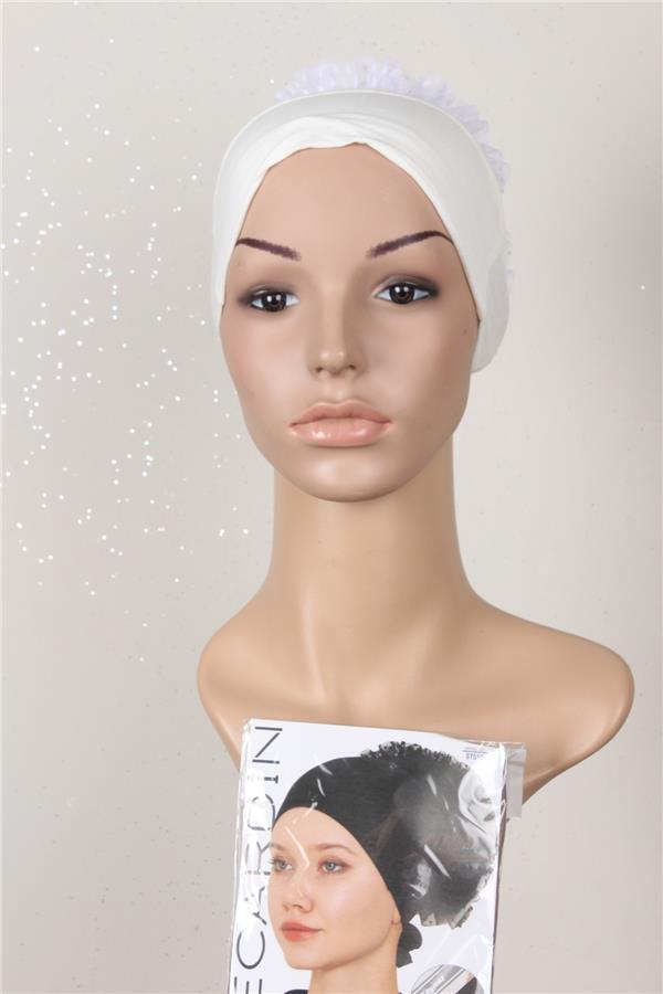 Fırfırlı Kaymaz Bone 2566-2 Beyaz 
