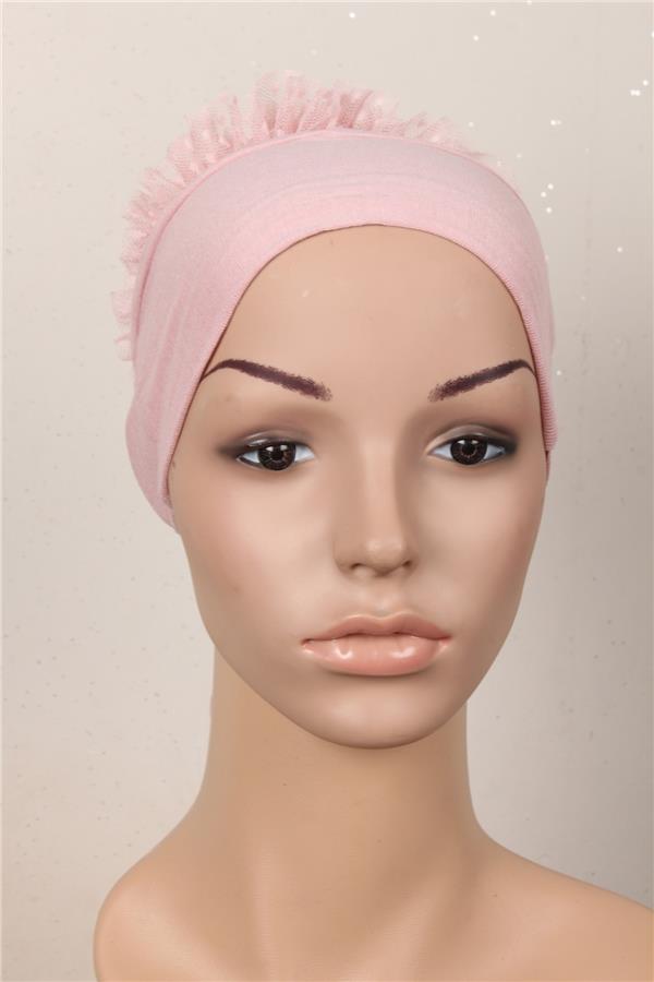 Fırfırlı Kaymaz Bone 2566-5 Pudra 