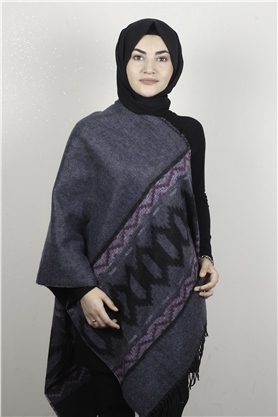 Geniş Omuz Şalı 5220-102 İndigo
